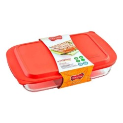 Asadera Vidrio Marinex Rectangular Con Tapa 5000 Ml