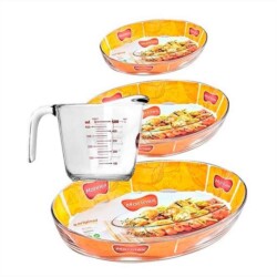 Set Asaderas Oval Marinex Con Jarra Medidora