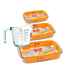 Set Asaderas Rectangular Marinex Con Jarra Medidora
