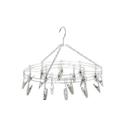 Tender En Acero Con 15 Pinzas O Broches Metalicos Tendedero