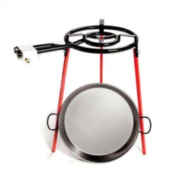 Set Paellera Acero Pulido Paella 46 Cm Quemador 40 Cm