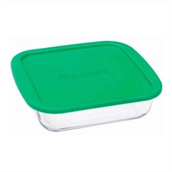 Asadera Vidrio Cuadrada Con Tapa Marinex 1800 Ml