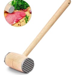 Martillo En Madera Para Tiernizar Carne Caras En Acero Inox