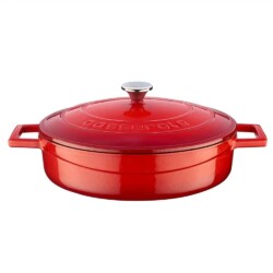 Cacerola Baja Hierro Fundido Esmaltado Lava 28 Cm