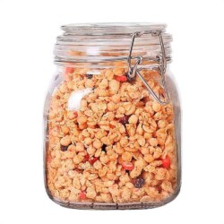 Frasco De Vidrio Hermetico Conserva 1000 Ml Broche Metal