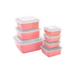 Juego Tuppers Plastico 7 Piezas Contenedores Bpa Free