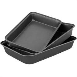 Juego Asaderas Para Horno Teflon Antiadherente 3 Piezas Gd