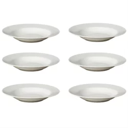 Plato De Mesa Hondo Porcelana 23 Cm Blanco X 6 Uni