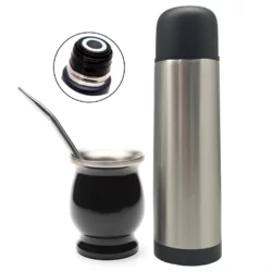 Set De Termo Y Mate Con Bombilla Acero Inoxidable 500 Ml