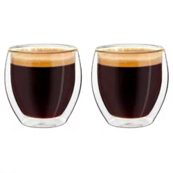 Vaso Doble Vidrio Termico Cafe 400 Ml X 2 Uni Grupo Dos