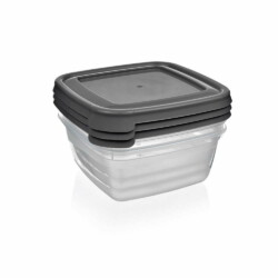 Juego De Tuppers Plastico Cuadrado 500 Ml Bager X3 Unid.