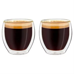 Vaso Doble Vidrio Termico Cafe 200 Ml X 2 Uni Grupo Dos