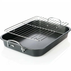 Asadera Honda Con Rejilla Para Horno Teflon Antiadherente