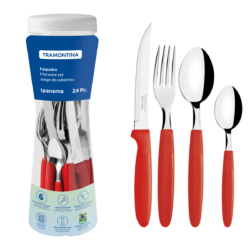 Juego De Cubiertos Tramontina 24 Piezas Ipanema Colores