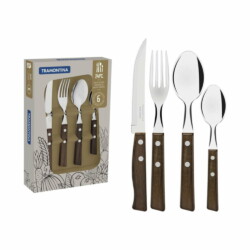 Juego De Cubiertos Tramontina Madera 24 Piezas Tradicional