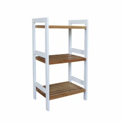 Estanteria Alacena 3 Estantes Bambu Mdf Blanco Cocina Baño