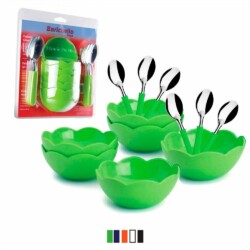 Juego De Bowl Con Cuchara Para Postre 12 Piezas Compotera