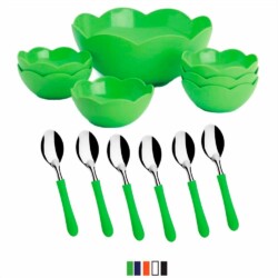 Juego Compotera Bowl Para Postre Con Cuchara 13 Piezas