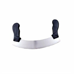 Cuchilla De Acero Inoxidable Medialuna Doble Asa 24 Cm