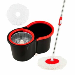 Kit Balde Con Mopa Y Centrifugador De Acero Y Mopa Extra