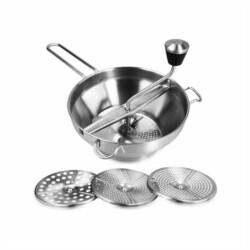 Pasapure Acero Inoxidable Puretera Con 3 Discos 19 Cm