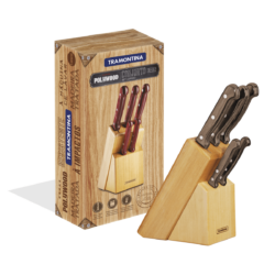 Juego De Cuchillas Tramontina Polywood 6 Piezas Acero Inox