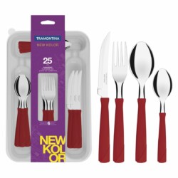 Juego De Cubiertos Tramontina 25 Piezas Con Cubiertera