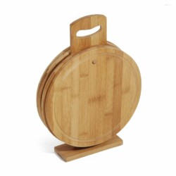 Juego De Tablas Madera Redondas Con Soporte 5 Piezas