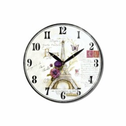 Reloj De Pared 28.8 Cm X 3.5 Cm Torre Eiffel Selecta