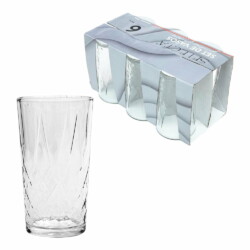 Set De Vaso Vidrio Refresco 365 Ml Diamante X 6 Unidades