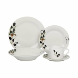 Juego De Vajilla Porcelana 30 Piezas Plato Taza Olive