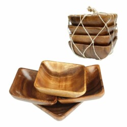 Compotera Copetinero 4 Piezas Madera Acacia Eco 10 X 10 Cm