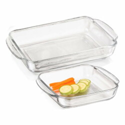 Juego Asaderas Vidrio Horno Lunita 2 Piezas Hornear