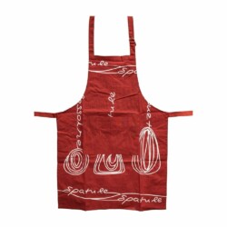 Delantal De Cocina Algodon 60 X 80 Cm Utensilios Rojo