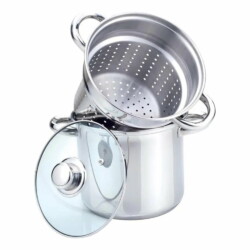 Olla Para Pasta 3 Piezas 8 Litros Acero Inox Induccion