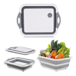 Tabla Cortar Picar Bandeja Colador Canasto Plegable Silicona