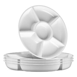 Copetinero Plato De Plástico 30cm 5 Divisiones Picadas