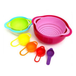 Juego De Medidoras Cocina Plastico Bowl Taza 8 Piezas