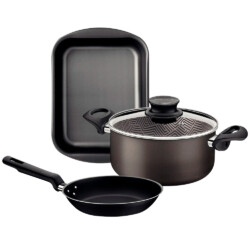 Juego Tramontina Kit Olla Asadera Sarten 3 Piezas Teflon