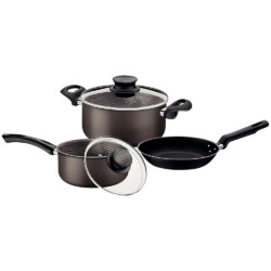 Juego Tramontina Kit Ollas Sarten Bateria 3 Piezas Teflon