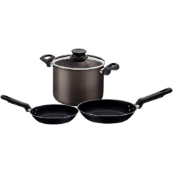Juego Tramontina Kit Olla Sartenes Bateria 3 Piezas Teflon