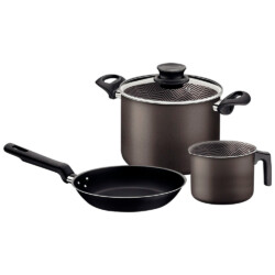 Juego Tramontina Kit Olla Hervidor Sarten 3 Piezas Teflon