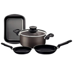 Juego Tramontina Kit Olla Sartenes Asadera 4 Piezas Teflon