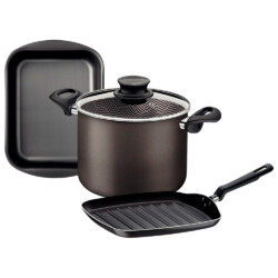 Juego Tramontina Kit Olla Asadera Bifera 3 Piezas Teflon