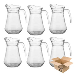 Jarra De Vidrio 1,4 L X 6 Uni Tragos Jugos Eventos Fiestas