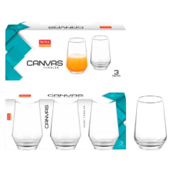 Vaso De Vidrio 490 Ml Refresco X3 Unid. Linea Canvas