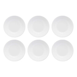 Plato De Postre Ceramica Blanco 21 Cm X6 Unidades