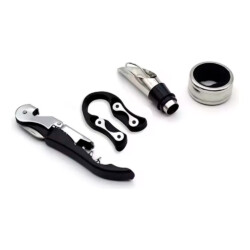 Set Descorchador De Vino 4 Piezas Sacacorcho Aireador