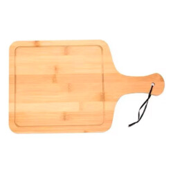 Tabla De Madera Cuadrada Bambu Con Mango 40 X 24 Cm