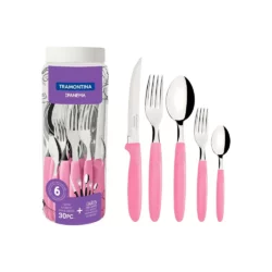 Juego De Cubiertos Tramontina Ipanema 30 Piezas Rosado